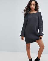 Thumbnail for your product : ASOS Petite Chunky Mini Knitted Dress With V Back
