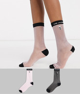 Thumbnail for your product : Karl Lagerfeld Paris k/ikonik transparent socks 2 pack