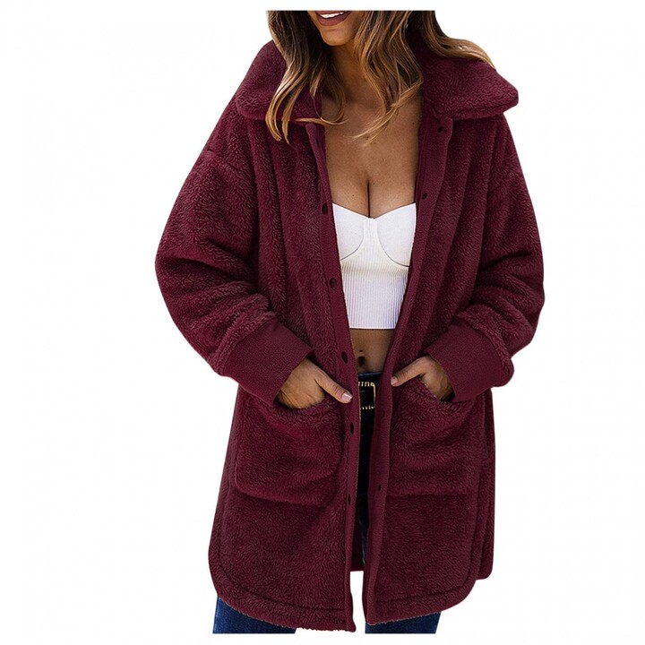 wine teddy coat