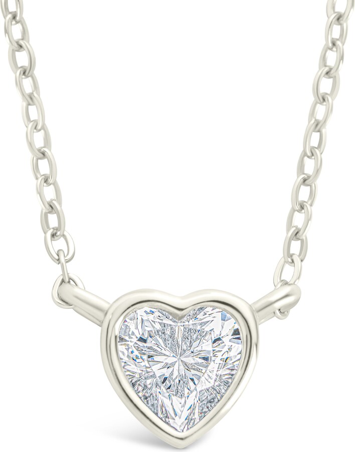 Sterling Forever Heart Bezel Pendant Necklace