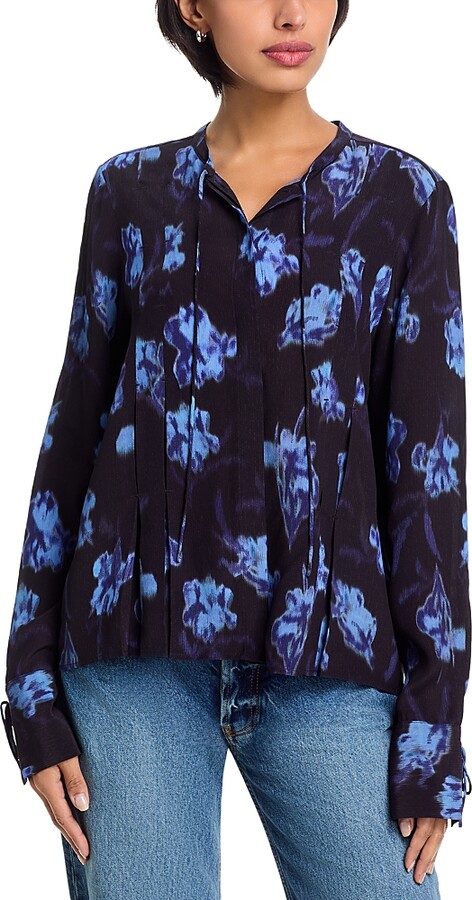 Rag & Bone Arden Printed Pleated Blouse