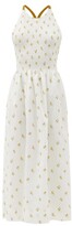 Thumbnail for your product : Three Graces London Soleil Embroidered Cotton-blend Sun Dress - White Multi