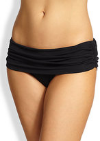 Thumbnail for your product : Norma Kamali Bill Ruched Super Low-Rise Bikini Bottom