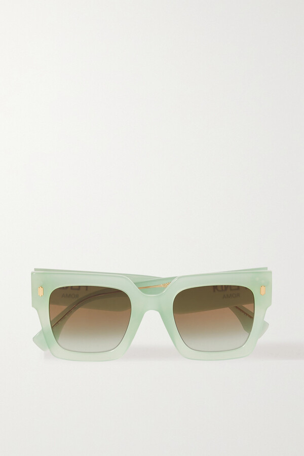 Fendi Square-frame Acetate Sunglasses - Green - ShopStyle