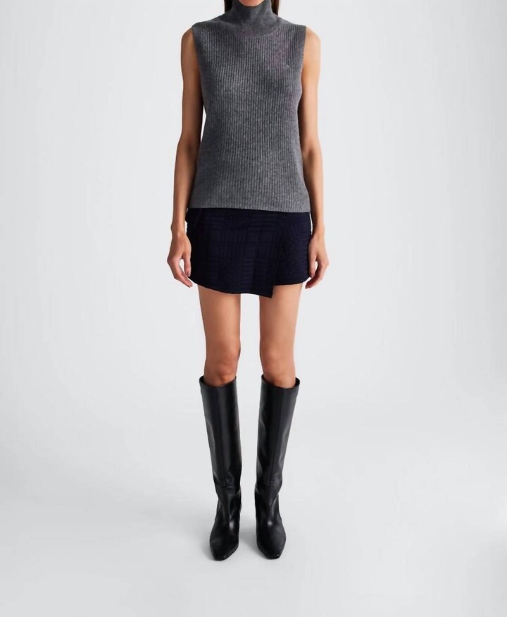 IN/ONE Nola Cashmere Sleeveless Turtleneck In Thunder