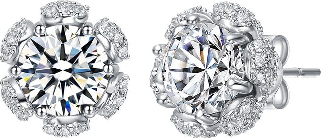 Genevive Silver Cz Studs