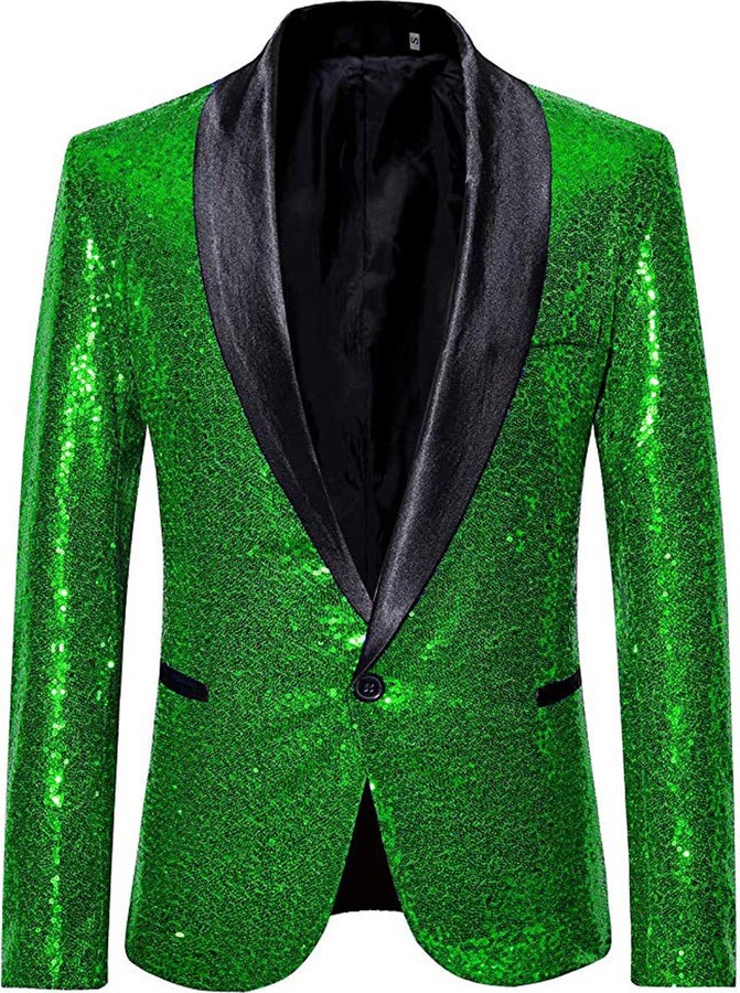 green sequin jacket mens