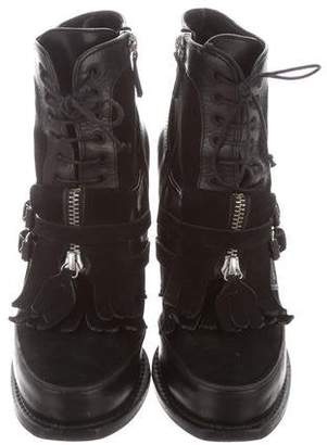 Tabitha Simmons Suede Lace-Up Booties