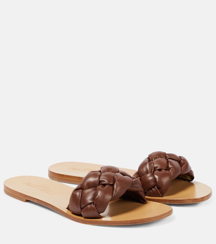 Souliers Martinez Pelota braided leather slides