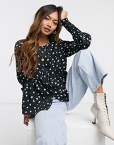 Thumbnail for your product : Vero Moda co-ord blouse in black ditsy floral