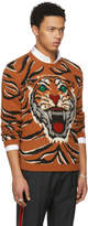 Thumbnail for your product : Gucci Orange Guccy Tiger Intarsia Sweater