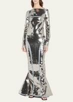 Thumbnail for your product : Rick Owens Sequin-Embellished Seamed Mermaid Gown