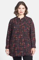 Thumbnail for your product : Sejour Front Zip Crepe Tunic Top (Plus Size)