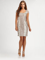 Thumbnail for your product : Kay Unger Lace-Trimmed Sequin Dress