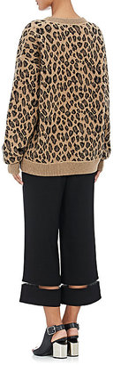 Alexander Wang Women's Leopard-Pattern Wool-Cashmere Oversized Sweater