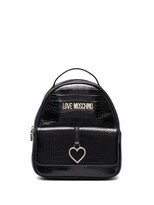 Thumbnail for your product : Love Moschino Logo-Letter Crocodile-Embossed Backpack
