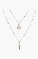 Thumbnail for your product : Speidel Cross & Miraculous Medal Double Strand Pendant Necklace