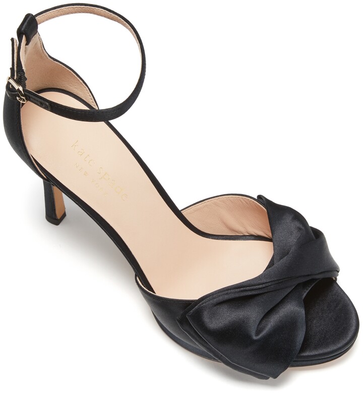 R42B Spot On Ladies F1R751 Black Satin Sandals UK 3 to 6 