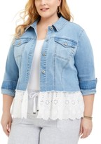 white eyelet denim jacket