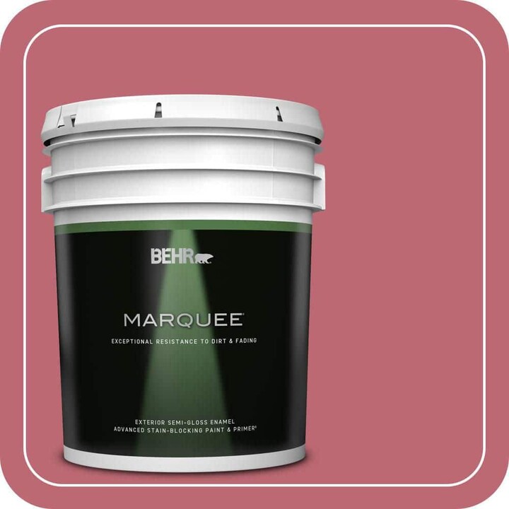 BEHR MARQUEE 5 gal. #M140-5 Cherry Fizz Semi-Gloss Enamel Exterior Paint & Primer