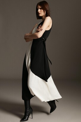 Karen Millen Soft Tailored Colourblock Strappy Back Maxi Dress - ShopStyle