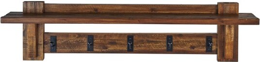 Alaterre Furniture Durango Industrial Wood Coat Hook Shelf and Bench Set  Dark Brown - Alaterre - ShopStyle