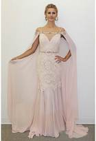 Thumbnail for your product : Terani Couture Sleeveless Sweetheart with Cape Lace Gown 1711M3368