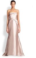 Thumbnail for your product : Badgley Mischka Strapless Beaded-Trim Column Gown