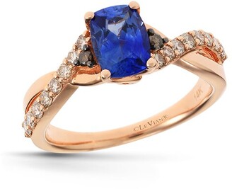 LeVian 14K Rose Gold 1.13 Ct. Tw. Diamond & Ceylon Sapphire Half-Eternity Ring