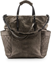 Thumbnail for your product : Jimmy Choo Blare Crackled Metallic Tote Bag, Silver