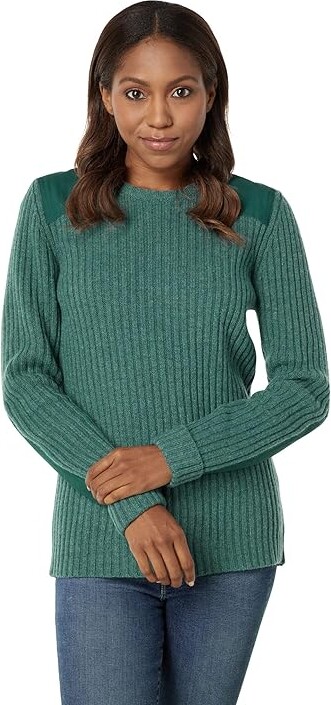 L.L.Bean Commando Crew Neck Sweater Women's Clothing Soft Spruce Heather : XS, Wool