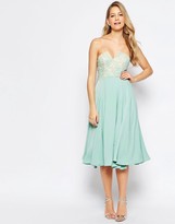 Thumbnail for your product : Jarlo Violetta Midi Dress with Lace Bust Detail