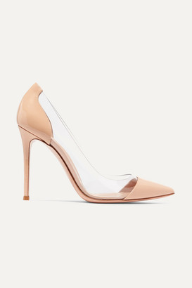 Gianvito Rossi Plexi 105 Patent-leather And Pvc Pumps - Neutral - ShopStyle