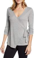 Thumbnail for your product : Bobeau Side Tie Faux Wrap Top