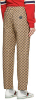 Thumbnail for your product : Gucci Beige & Navy Canvas GG Trousers
