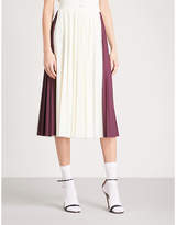 Valentino Pleated stretch-jersey midi skirt