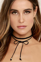 Thumbnail for your product : Lulus Everyday is a Winding Road Black Suede Layered Choker Necklace