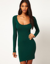 Thumbnail for your product : ASOS Mini Bodycon Dress with Long Sleeves