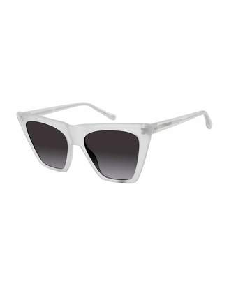 Colors In Optics Metropolitan Cat-Eye Semitransparent Sunglasses, White