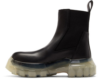 Rick Owens Black and Transparent Bozo Tractor Beetle Boots