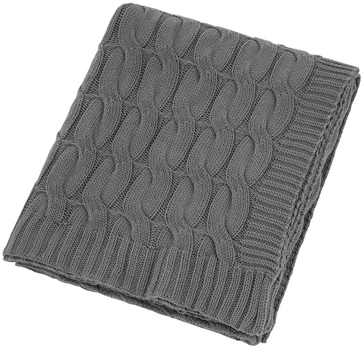 Retreat - Cable Knit Throw - Dark Grey - ShopStyle