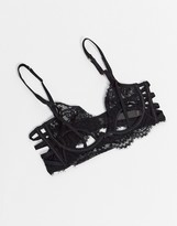 Thumbnail for your product : Hunkemoller Eve cut-out lace longline bra in black