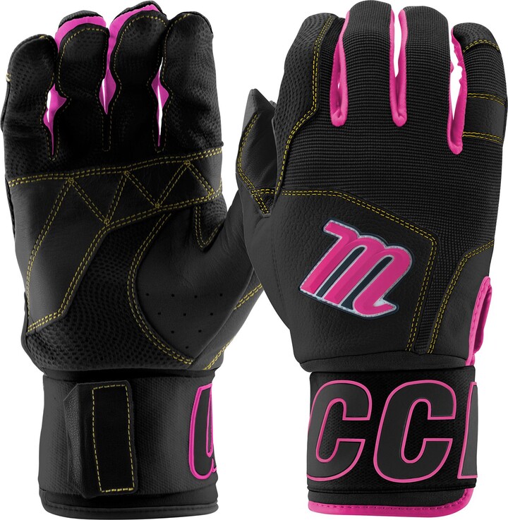 Marucci Adult Blacksmith II Full Wrap Batting Gloves, Men's, Small, White