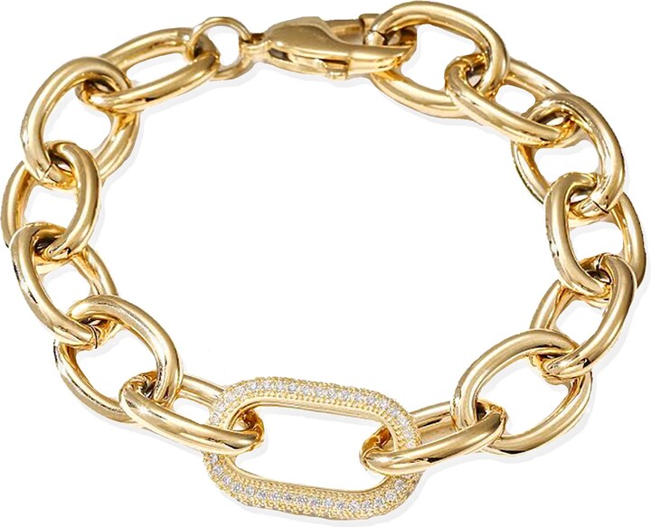Jane Basch Designs Pavé Crystal Oval Link Bracelet