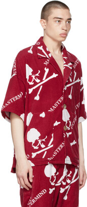 Mastermind Japan Red Terrycloth Logo Short Sleeve Shirt