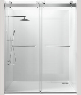 Sutherlans Tampered Glass Sliding Shower Door Frameless Soft-Close Shower Door For Bathroom