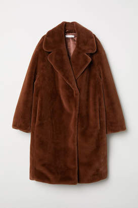 H&M Faux Fur Coat - Beige