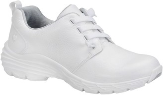 all white all leather nursing shoes