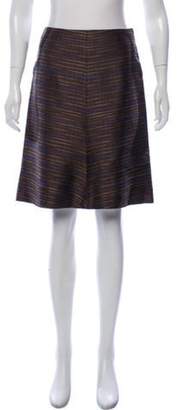 Marni Striped Knee-Length Skirt Brown Striped Knee-Length Skirt