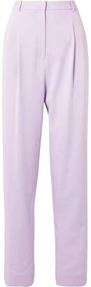 Tibi Pleated Crepe Tapered Pants - Lavender